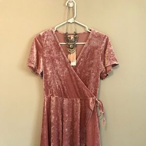 Velvet wrap dress